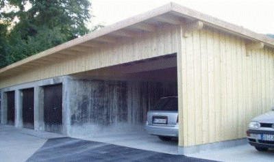 Garagendachstuhl mit Doppelcarport